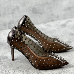 Carvela Lapiz Court Clear Studded Pointed Toe Pumps Size 6.5